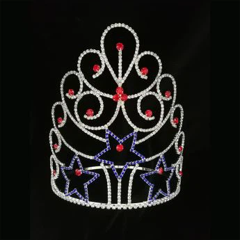 تاج عروس بلند کریستال فلزی